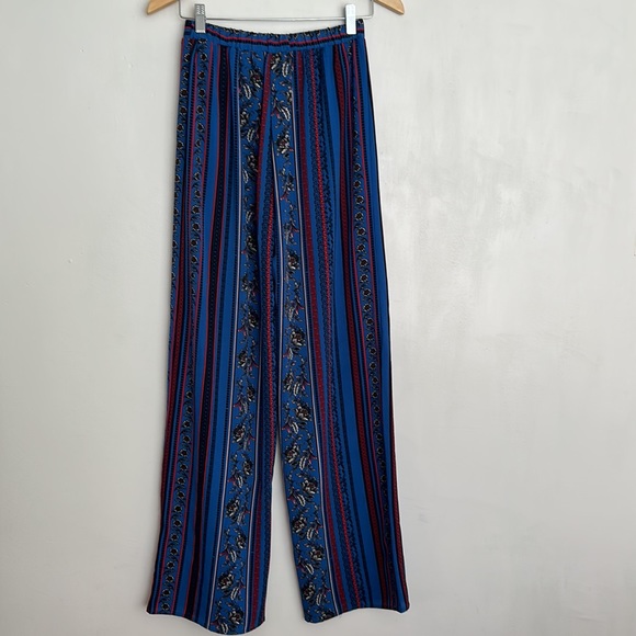 Blue Blush Marine Blue Boho Crop Top & High Waist Wide leg Pant Two Piece. - Picture 6 of 7